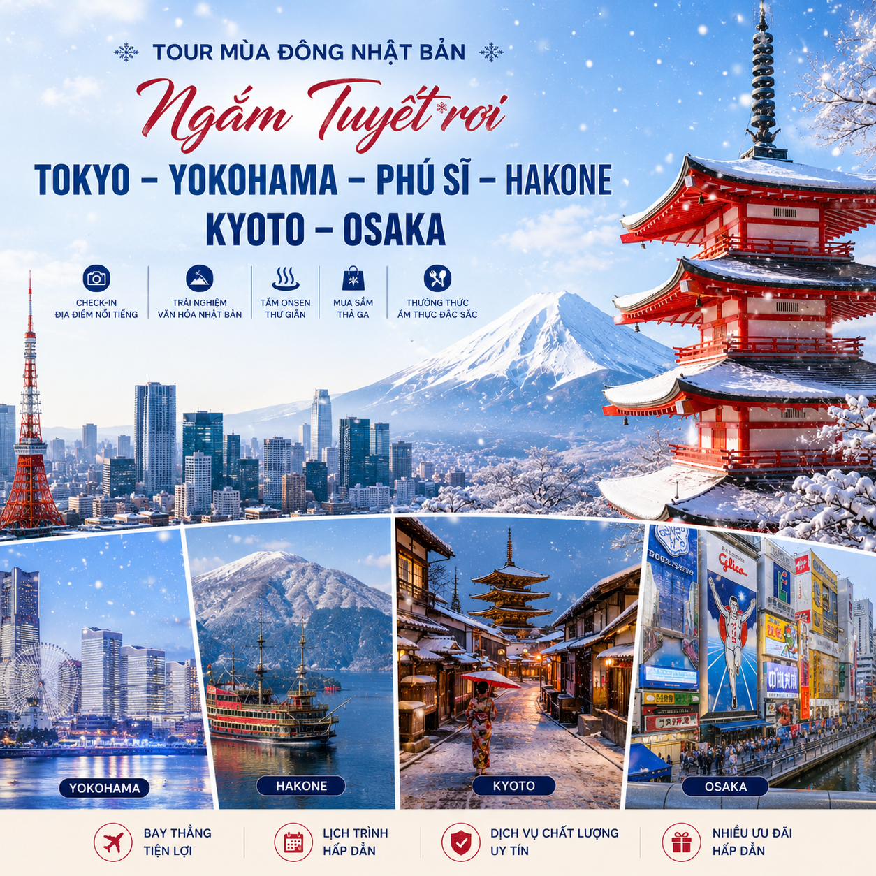TOKYO – YOKOHAMA – PHÚ SĨ – HAKONE KYOTO – OSAKA