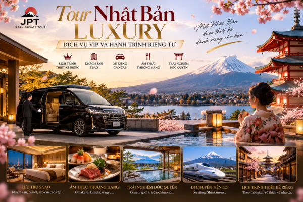 Tour Nhật Bản Luxury – Dịch vụ VIP và hành trình riêng tư cùng Japan Private Tour