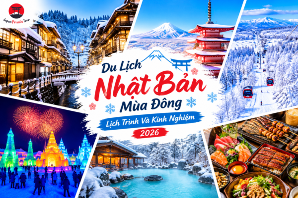 Du lịch Nhật Bản mùa đông 2026 với cảnh sắc tuyết trắng và các điểm đến nổi bật