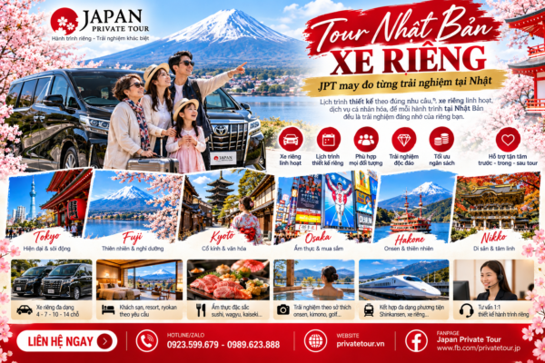 Tour Nhật Bản xe riêng: JPT may đo từng trải nghiệm tại Nhật