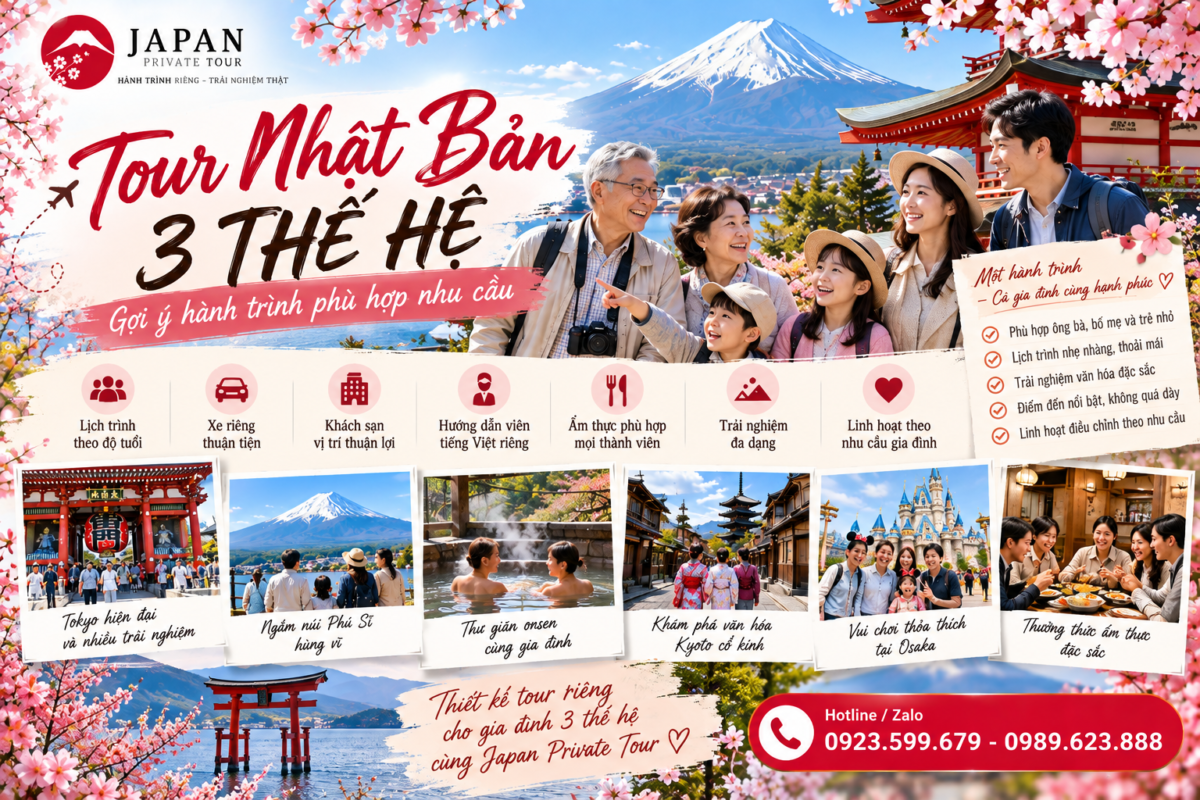 Tour Nhật Bản 3 thế hệ: Gợi ý hành trình phù hợp nhu cầu cùng Japan Private Tour