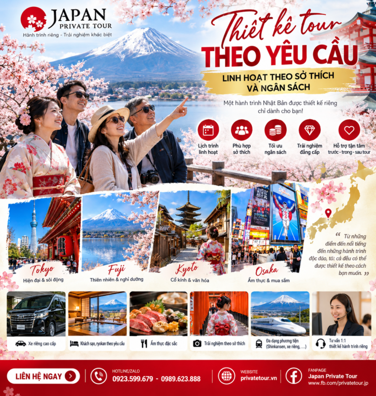 Thiết kế tour Nhật Bản theo yêu cầu: Linh hoạt theo sở thích và ngân sách cùng Japan Private Tour