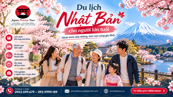 Du lịch Nhật Bản cho người lớn tuổi cùng gia đình – Japan Private Tour
