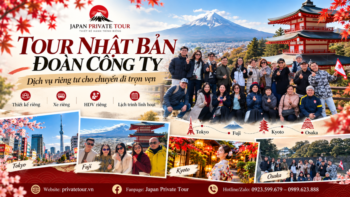 Tour Nhật Bản đoàn công ty: Dịch vụ riêng tư cho chuyến đi trọn vẹn