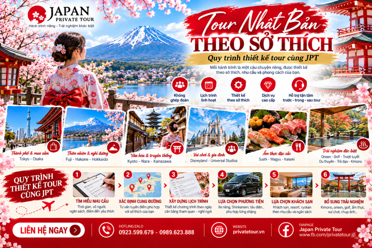 Tour Nhật Bản theo sở thích: Quy trình thiết kế tour cùng Japan Private Tour