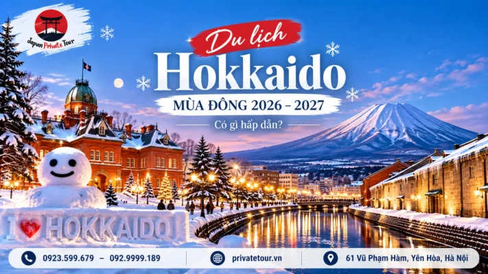 Du lịch Hokkaido mùa đông 2026–2027 với phong cảnh tuyết trắng Nhật Bản – Japan Private Tour